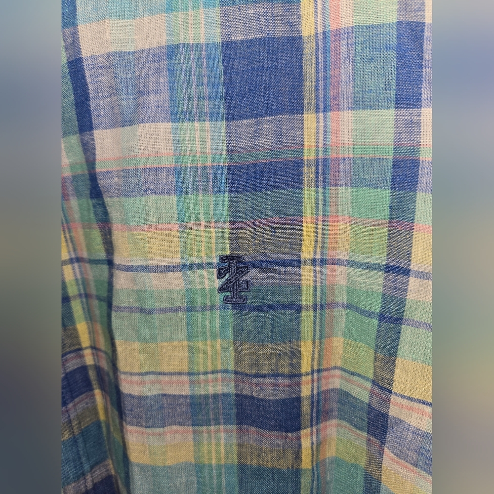 Men's Izod Pastel Colors Plaid Button Up Shirt Size XL - Picture 2 of 6